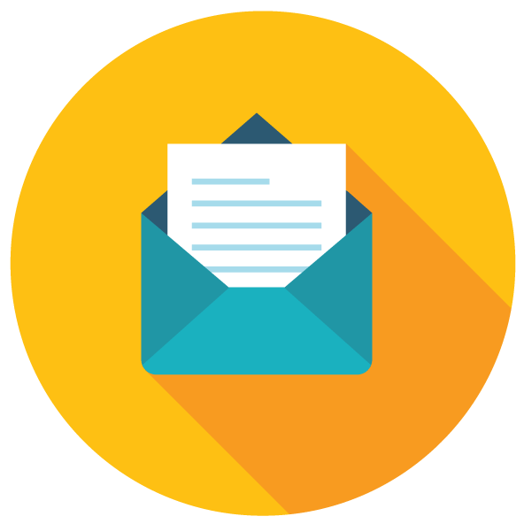 email icon Open envelope with mail inside